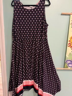 Westport Navy Geometric Sleeveless Maxi-Dress